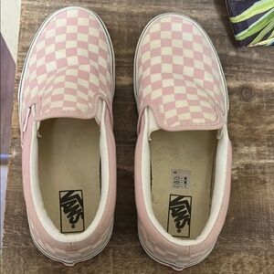 Vans Pink Sneakers with Checkerboard Design